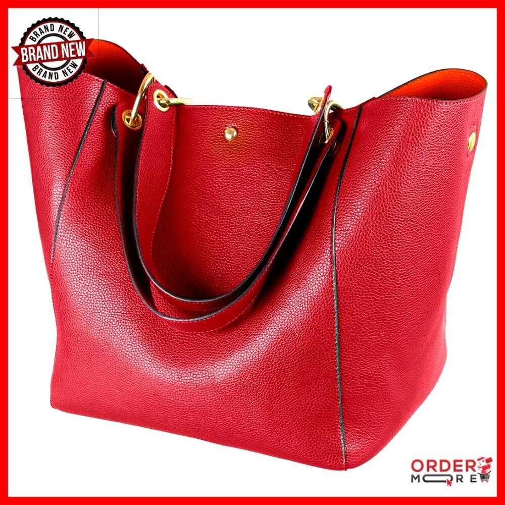 Large Work Tote Bag with Crossbody Strap, Vegan Leather, Waterproof, 11.5 Inch